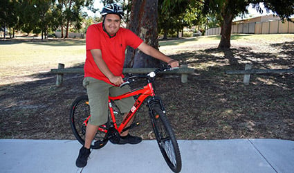 Boy on bike