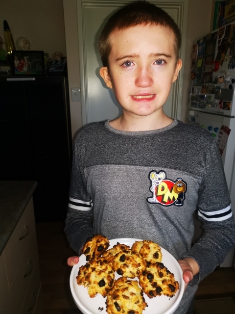 Ryan Harper with his freshly baked rock cakes