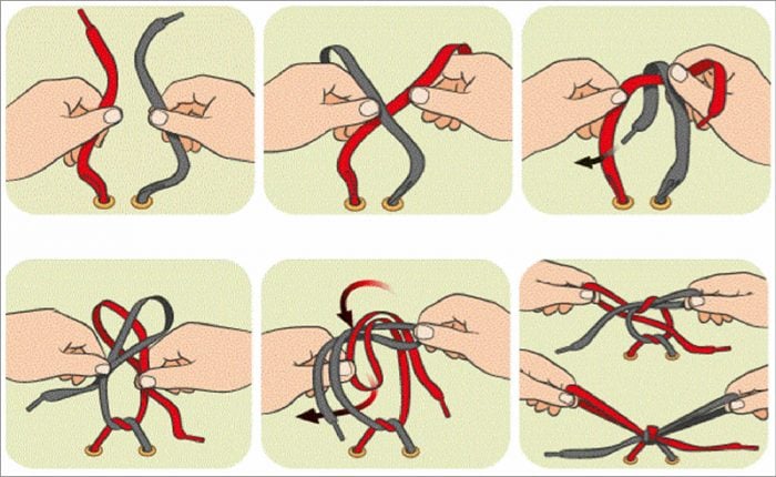 Method of sale tying shoelaces