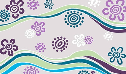 Aboriginal artwork in Therapy Focus colours
