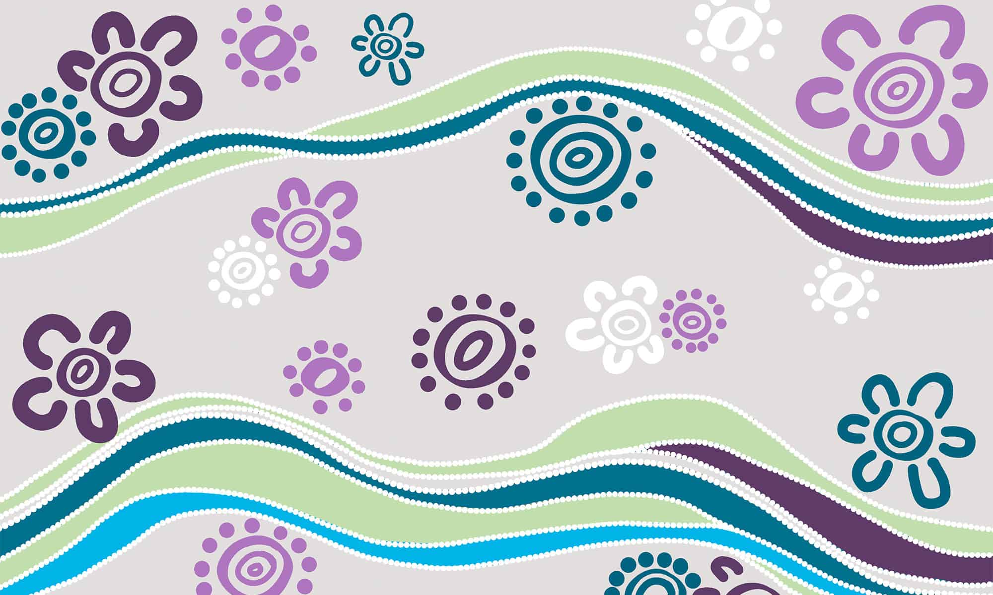 Aboriginal artwork in Therapy Focus colours