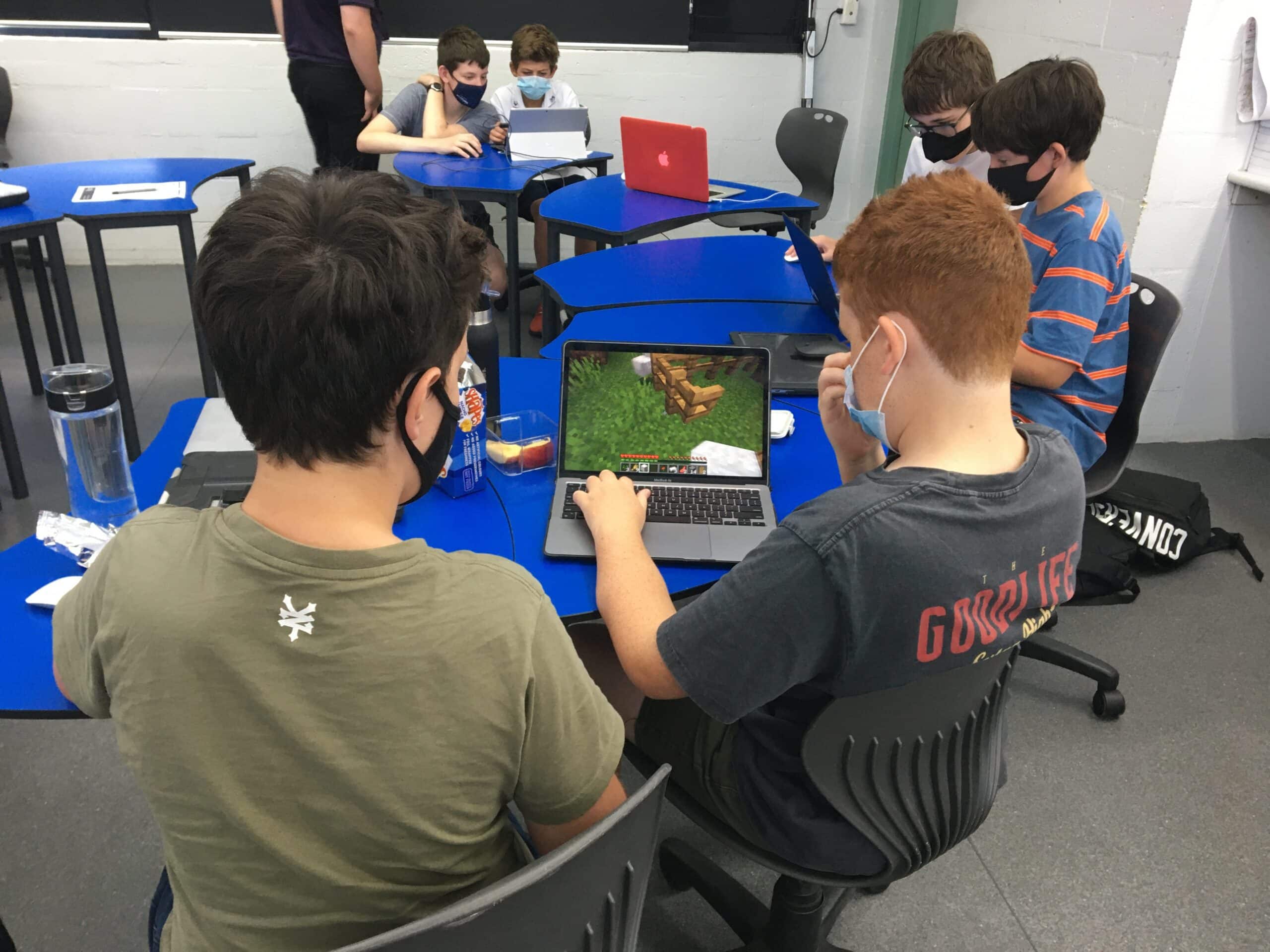 Participants engage in Minecraft Gaming Therapy at Shenton College.